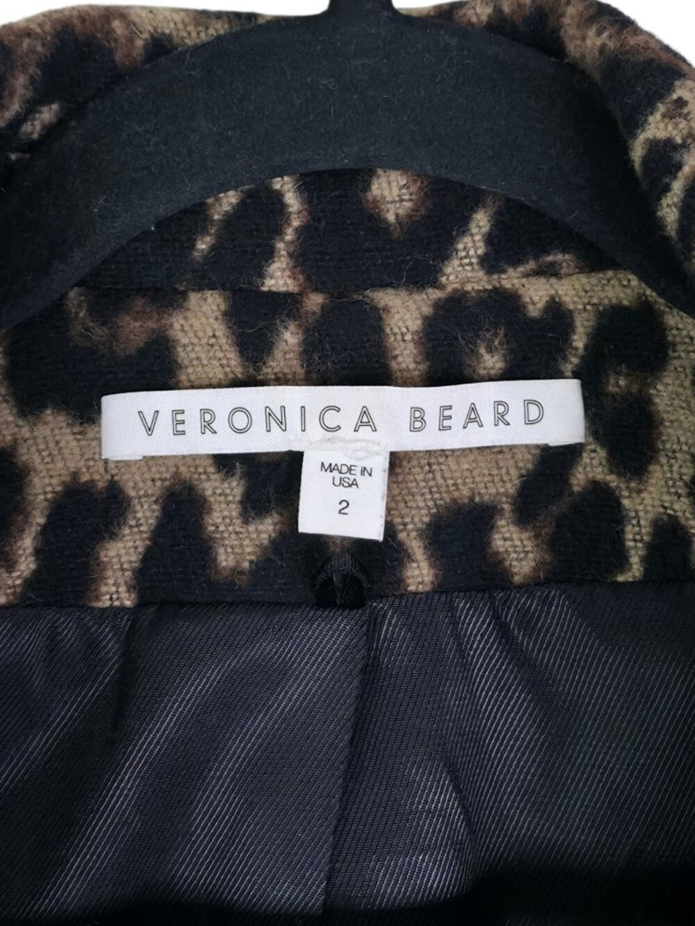 Veronica Beard Senna Coat Leopard Animal Print Dickey Jacket Size 2 - Picture 4 of 11
